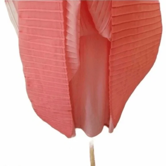 New With Tags Lane Bryant Size 18/20 Pleated Coral Long Lined Maxi Skirt - Picture 4 of 5
